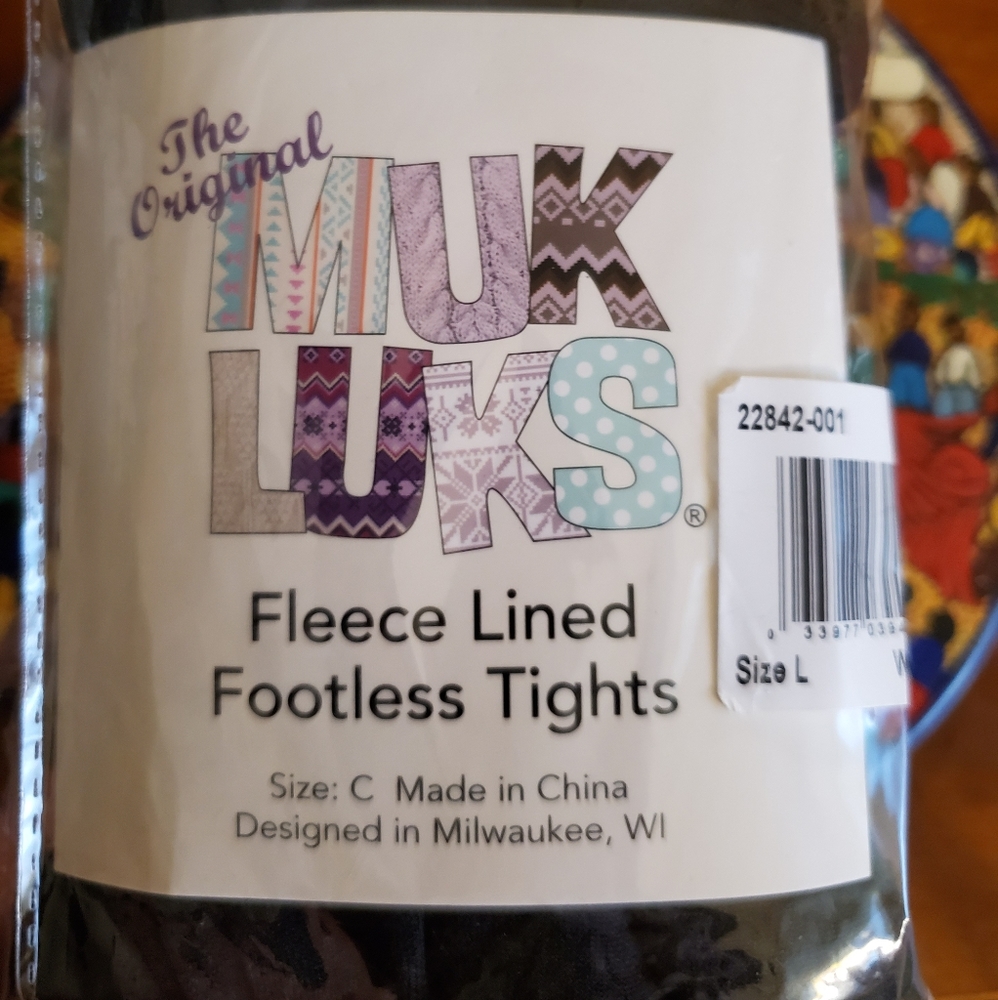 Muk Lux Fleece, Footless Tights, SZ Large